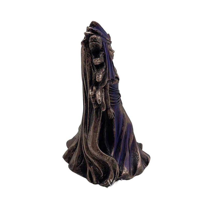 Hecate-Statue de Déesse Grecque de la Magie avec ses Chiens, Figurine d'Art Moderne, Sculpture de Sorcière en Résine, Décoration de Salon et de Maison