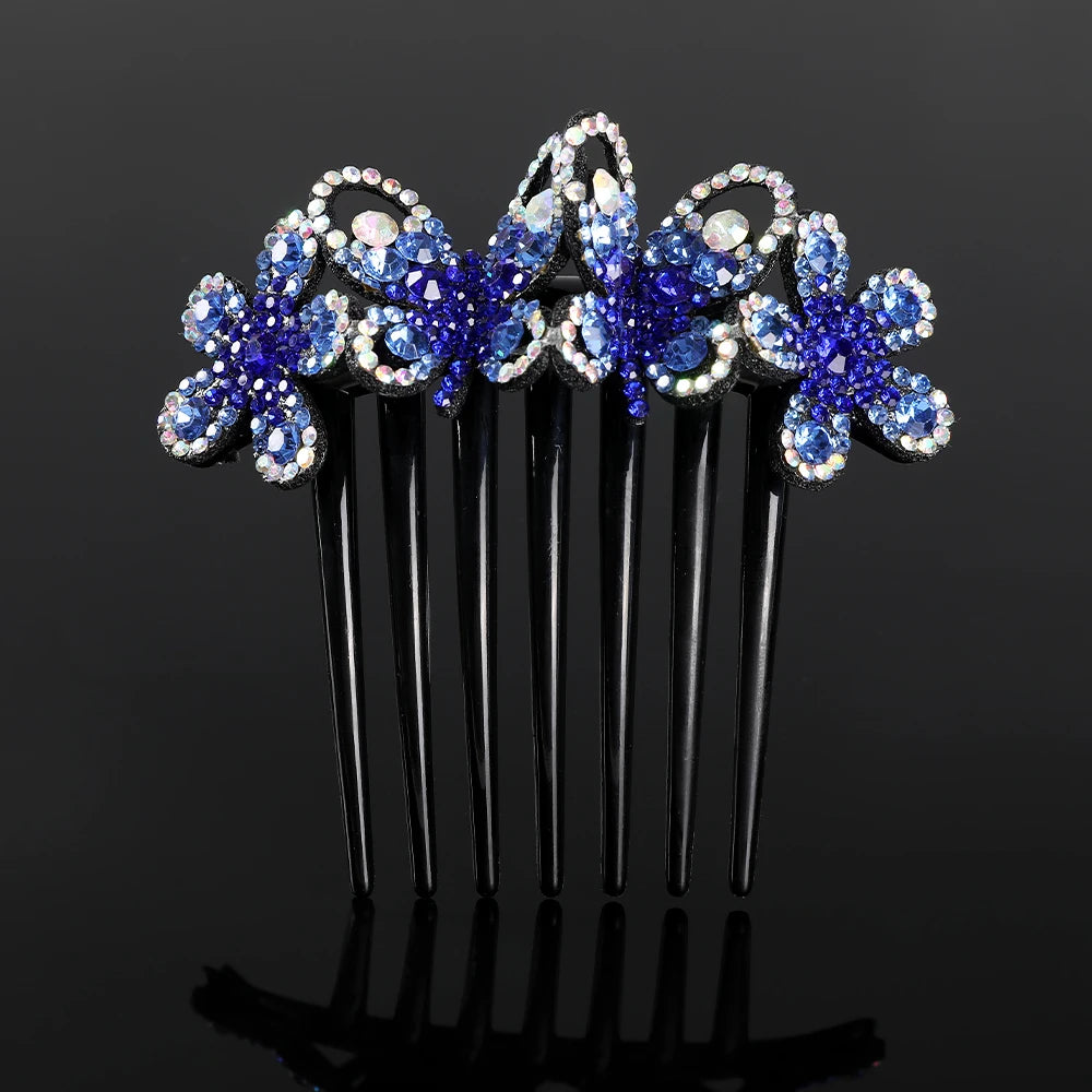 Peigne à cheveux AWAYTR en cristal avec strass – Accessoire professionnel pour chignons, tresses et queues de cheval