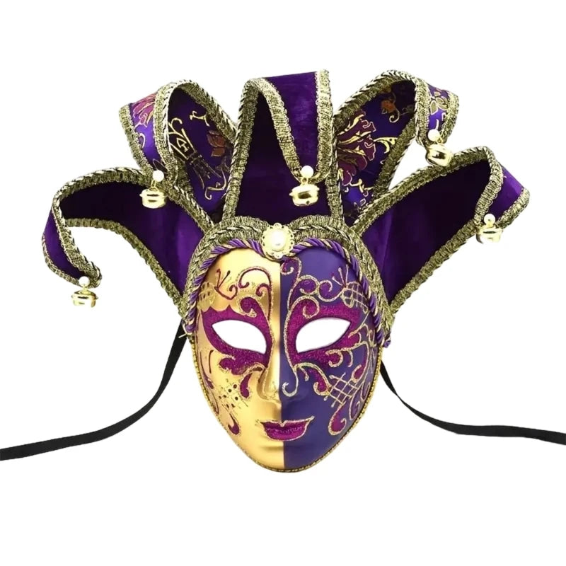 MasTim Ade-Masque de Bouffon, Costume d'Halloween, Vénitien, Mardi Gras, Carnavals, ixd'Halloween