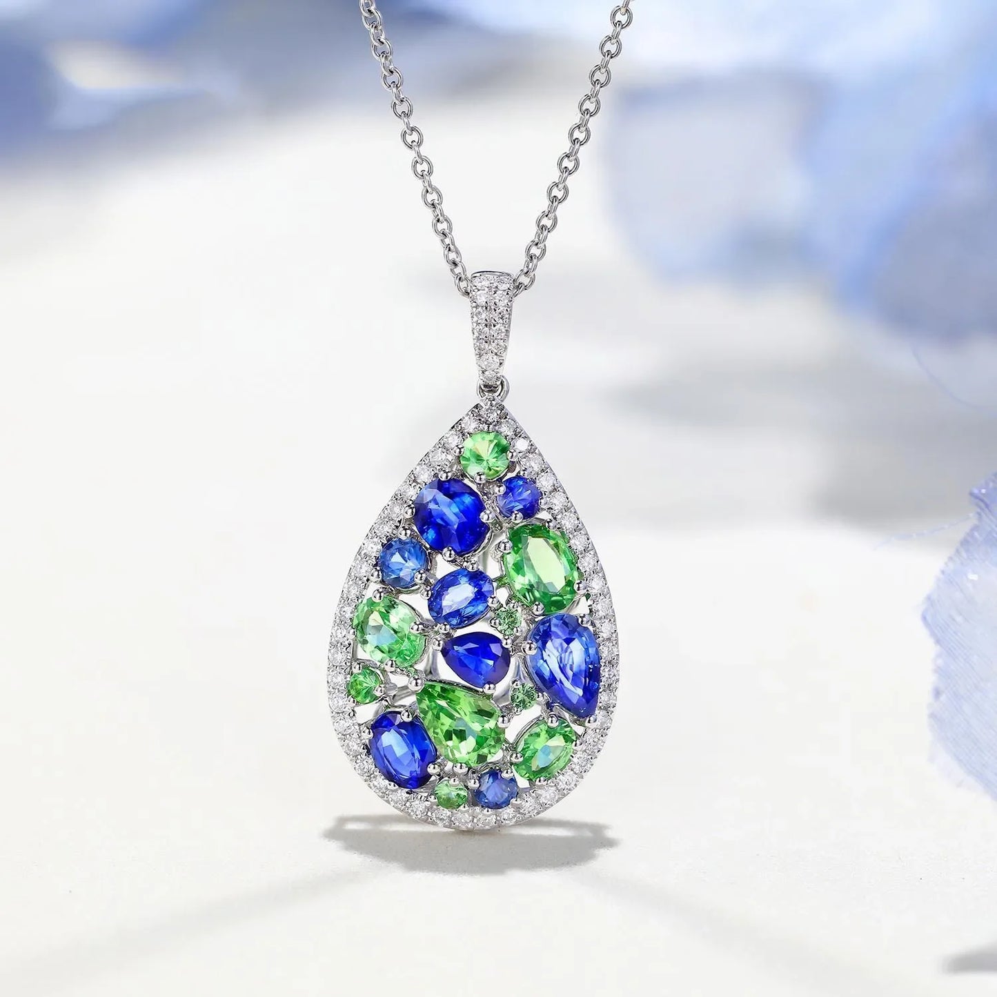 Boucles d'oreilles en zircone cubique bleu vif/vert pour femmes, Design Chic, accessoires d'oreille de mariée de mariage, bijoux de fête à la mode, 2025