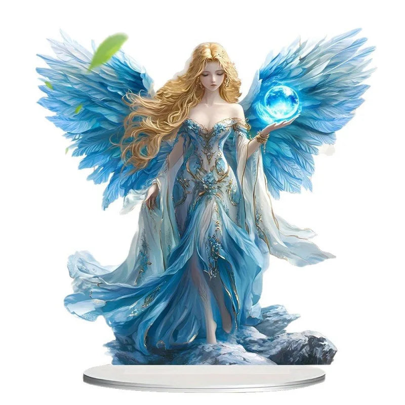 Statue d'ange gardien en acrylique, ornement plat 2D, décoration multifonctionnelle, ornement de Festival