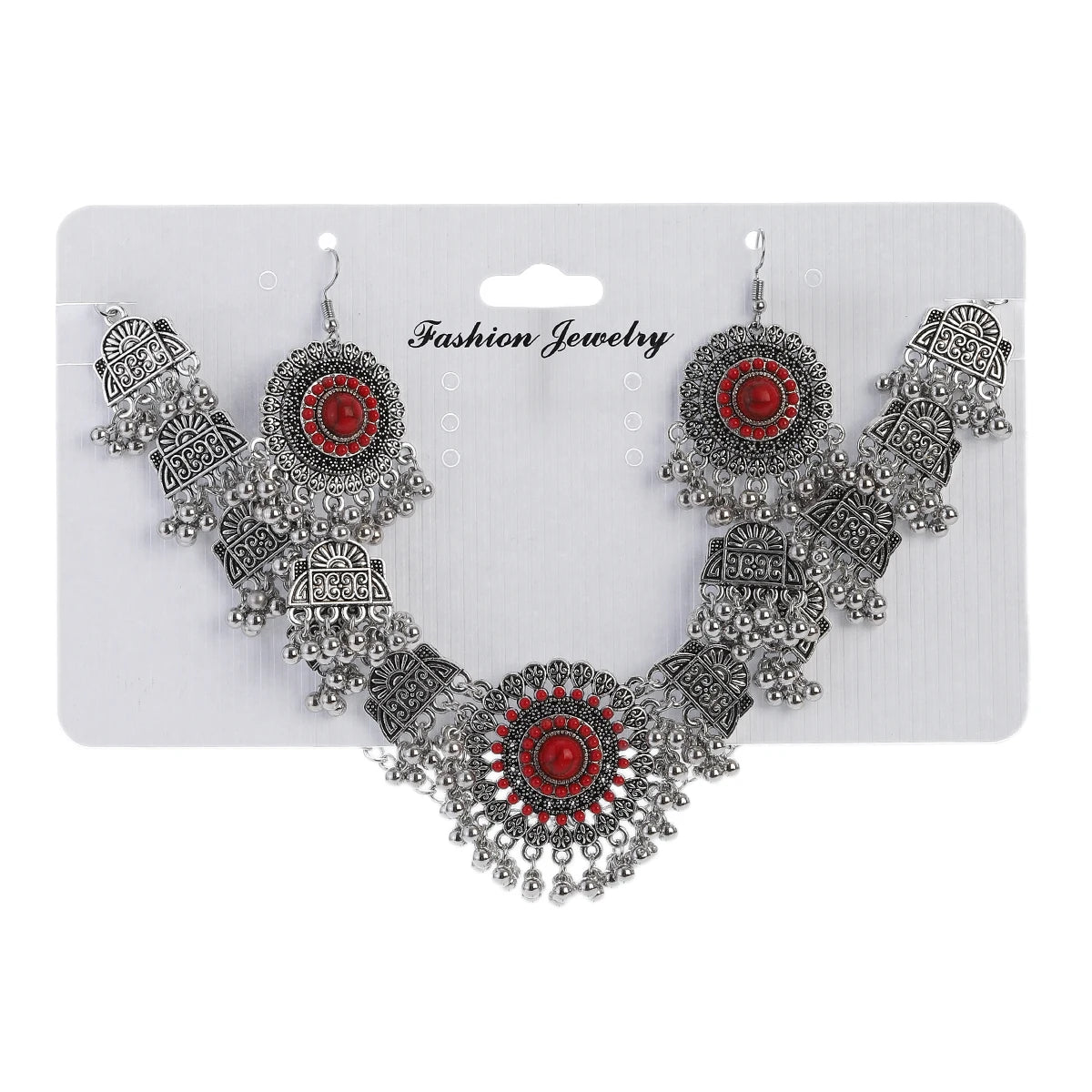 Boho Vintage Blue Beads Turquoise Jewelry Sets for Women, Silver Plated, Géométrique Necklace, Boucles d'oreilles, Cadeaux