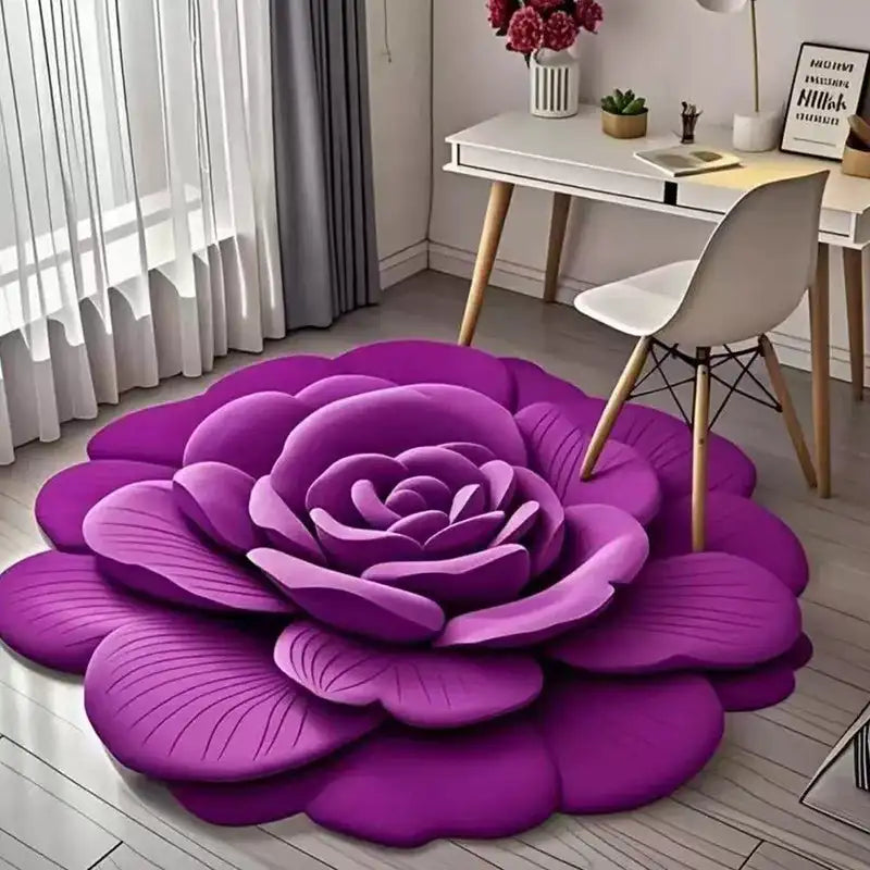 Tapis de sol en peluche florale et terre de diatomées, absorbant, antidérapant, pour salle de bain, motif de fleurs fraîches 3D, résistant à la saleté