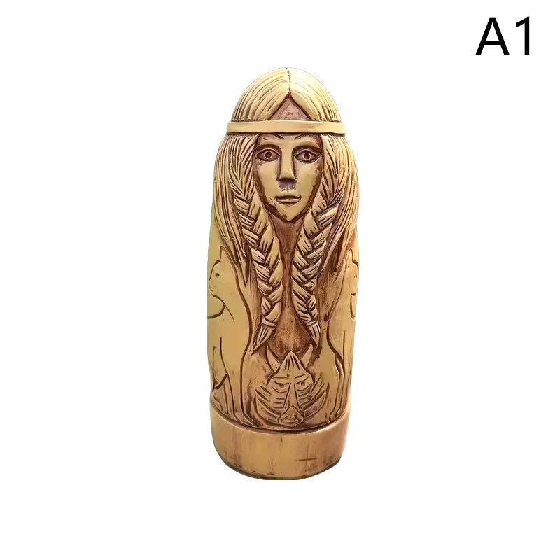 Freya – Statue de déesse Viking en résine, Sculpture d'ange religieux, Sculpture d'autel nordique montée au sol pour décoration de maison