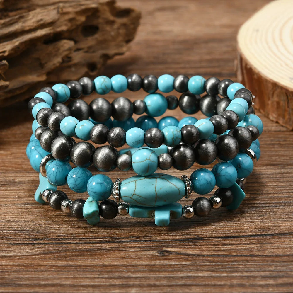 Chapeau de pays occidental tête d'animal feuille plume femmes Bracelets porte-bonheur femmes Bracelets en cuir hommes bracelet en gros bijoux cadeau