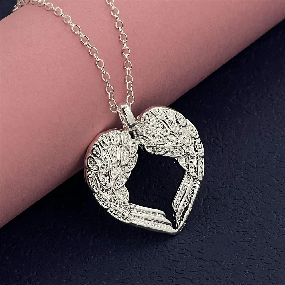 Collier pendentif ailes d'ange en argent Sterling 925, bijoux de luxe simples pour Couple, Banquet, mariage, anniversaire, cadeau
