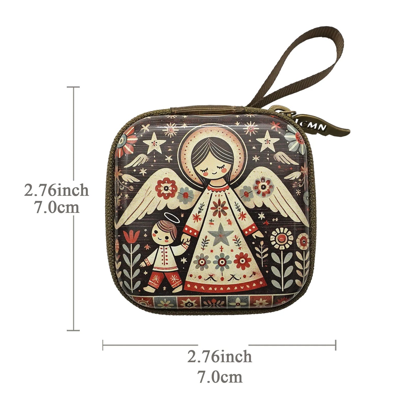 7x7 cm vierge marie jésus prière chapelet sac bijoux religieux boîte de rangement Articulos religiosos catholico