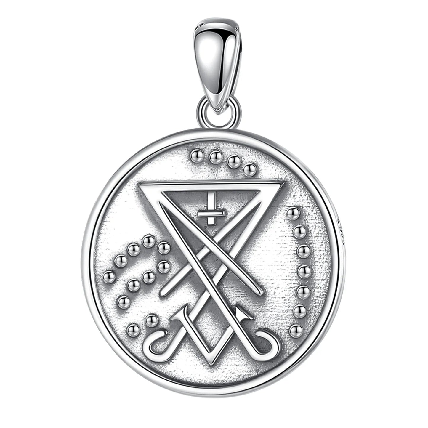 Eudora-Pendentif de l'église de Satan en argent regardé 925, symbole satanique, sceau de Lucifer, Lavey, collier de sécurité GNE, cadeau de bijoux