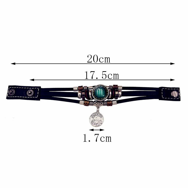 Bracelet en cuir du zodiaque ciel étoilé lumineux, multicouche, perles, bijoux pour Couple, cadeau d'amitié