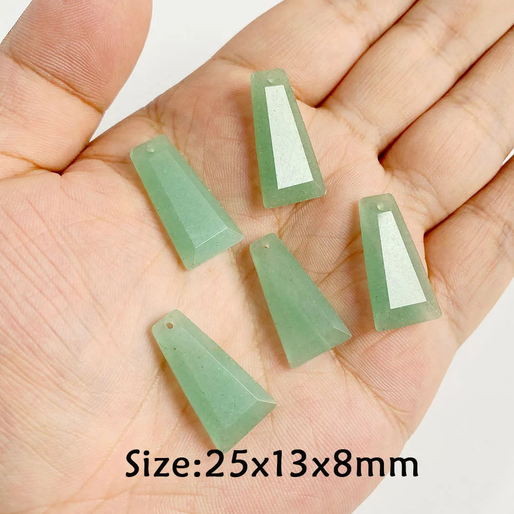 Pendentif en Pierre Naturelle Aventurine Verte, Perles de Jades de Guérison, Breloques Porte-Bonheur, Bijoux de Bricolage pour Femme et Homme, 2 Pièces