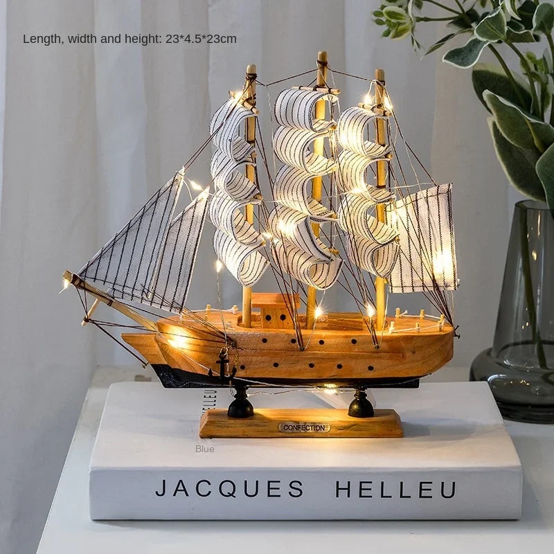 Nouveau modèle de voilier en bois, décoration de bureau, salon, artisanat, décoration nautique, modèle créatif, décoration de maison, cadeau d'anniversaire