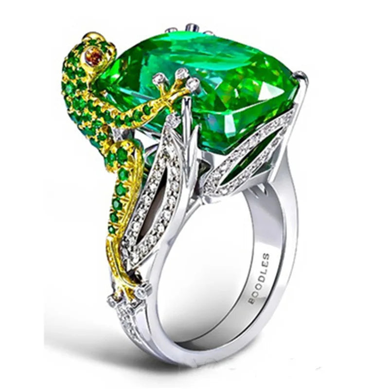 Bague Milangirl en Zircon Vert – Élégance et Raffinement pour Femme, Cadeau Idéal d'Anniversaire