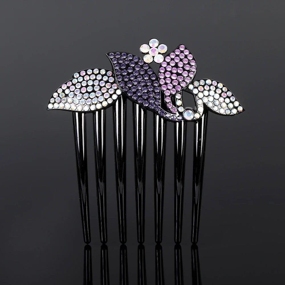 Peigne à cheveux AWAYTR en cristal avec strass – Accessoire professionnel pour chignons, tresses et queues de cheval
