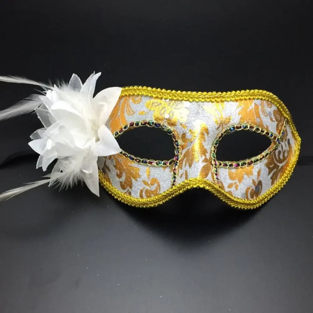 Masque de mascarade Floral demi-visage à paillettes pour femme, masque de venise, accessoires de Costume d'halloween pour fête Cosplay