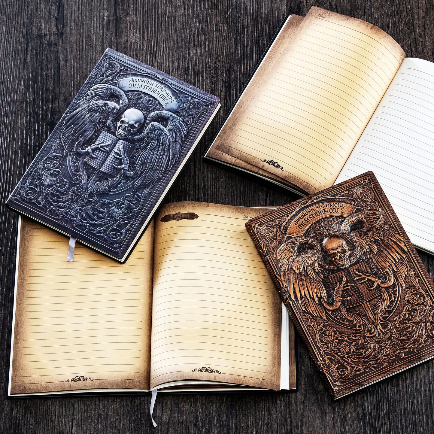Carnet gothique d'ange de mort, thème sombre, Journal gravé, motif de crâne, cadeau d'écriture pour les fans d'horreur, article de collection pour Halloween