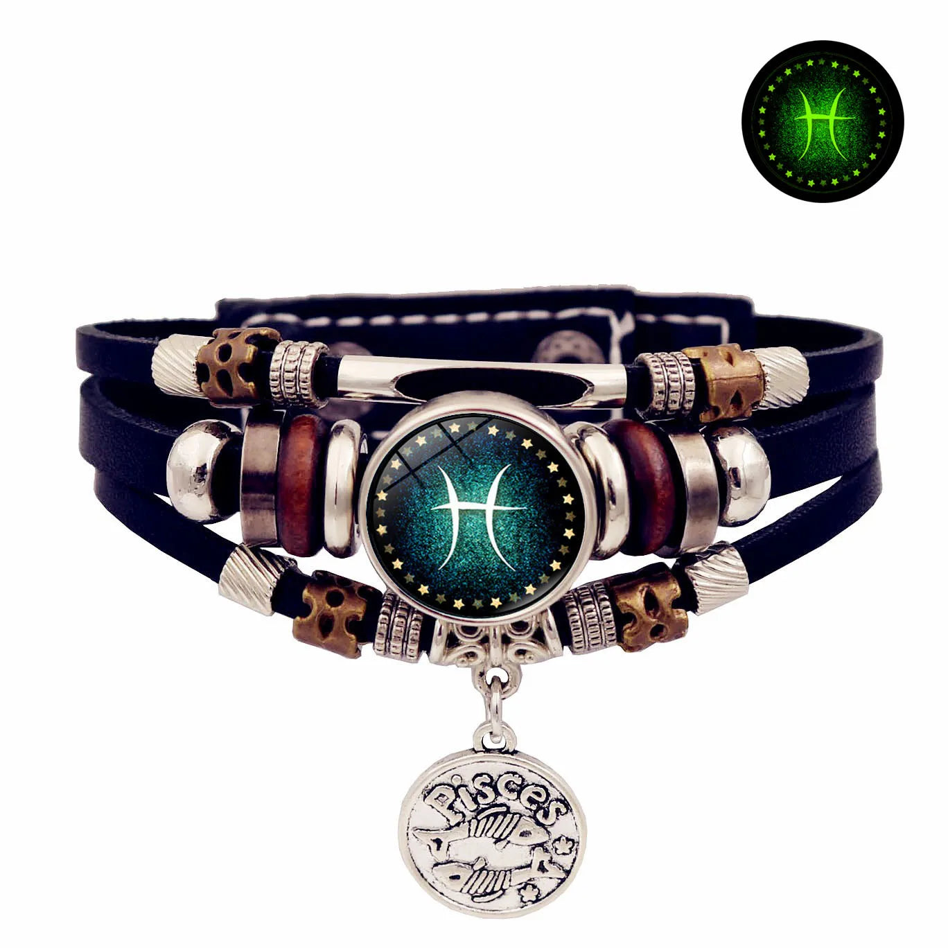 Bracelet en cuir du zodiaque ciel étoilé lumineux, multicouche, perles, bijoux pour Couple, cadeau d'amitié