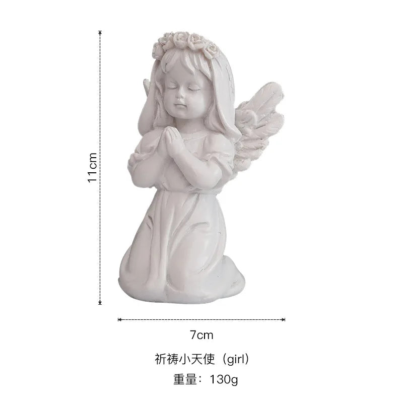 Sculpture et Statue d'Anges Chérubins Priant, Figurine de Jardin Chrétien, Ornements pour la Décoration de la Maison, Décor de ixde Table