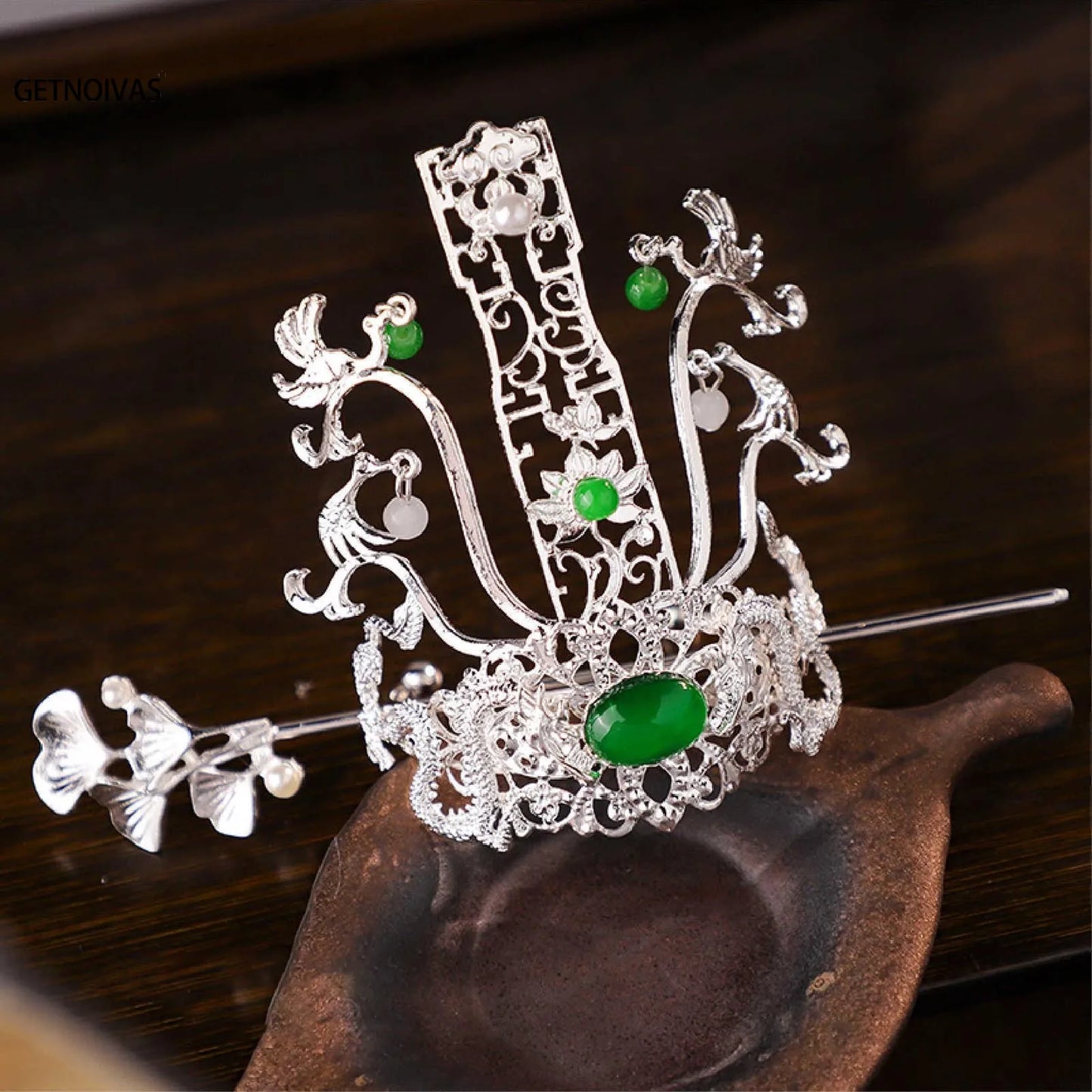 Couronne de cheveux Hanfu chinoise, chignon rétro queue de cheval, accessoire pour cheveux, couvre-chef en métal Vintage pour coiffure de fête Cosplay