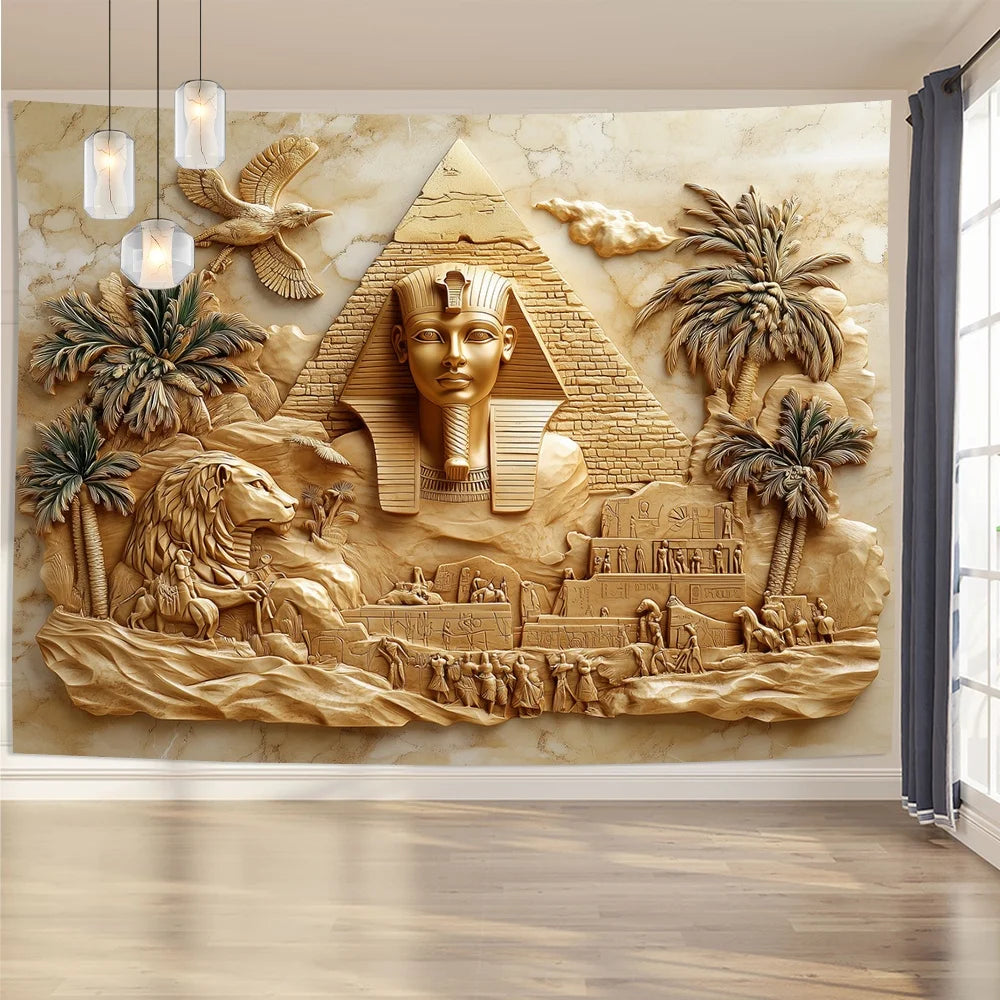 Tapisserie pyramide de pharaon égyptien 3D, décoration de salon, chambre à coucher, bureau, cadeau créatif