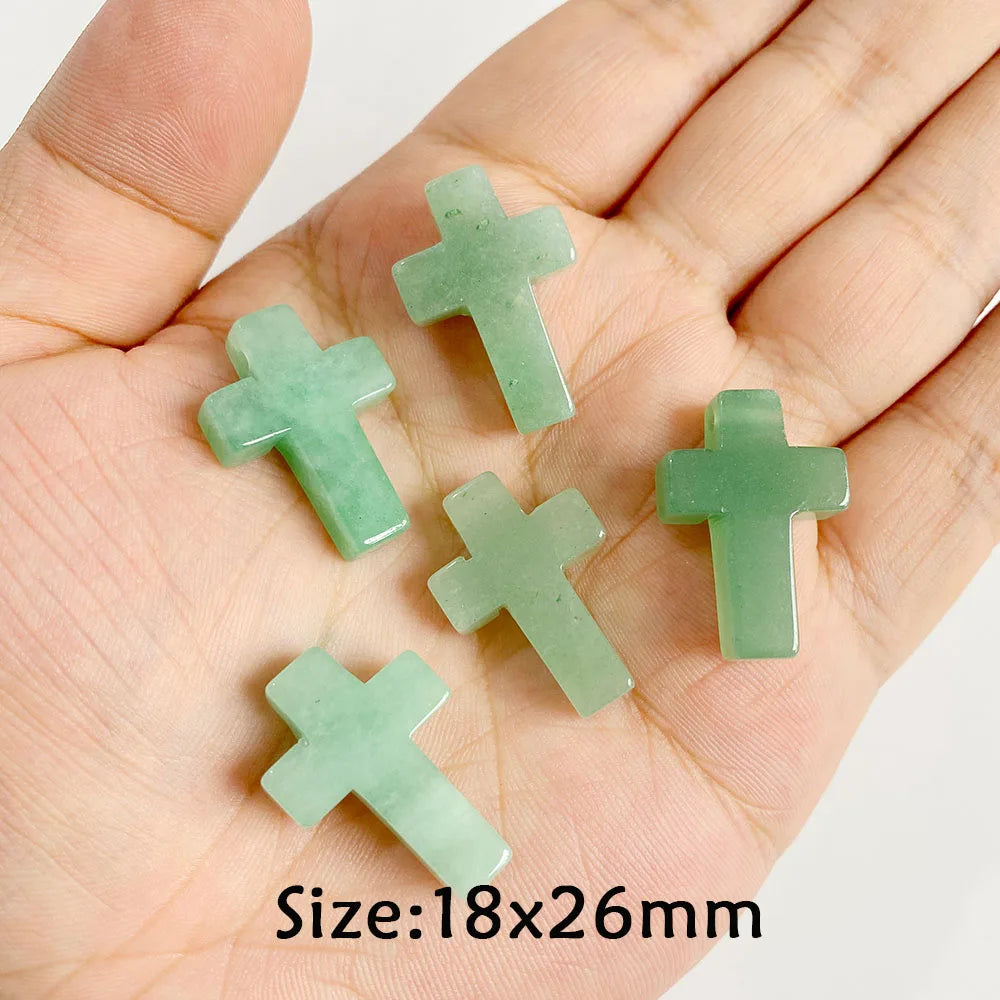 Pendentif en Pierre Naturelle Aventurine Verte, Perles de Jades de Guérison, Breloques Porte-Bonheur, Bijoux de Bricolage pour Femme et Homme, 2 Pièces