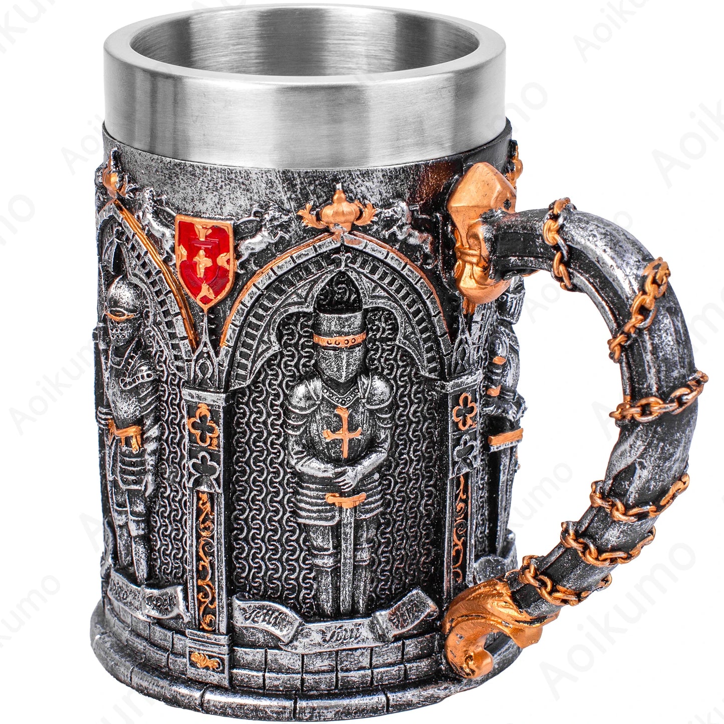 600ML Viking Mug Collection 304 acier inoxydable insérer résine bière Danegeld Tankard café bière tasses tasse Halloween amis cadeau
