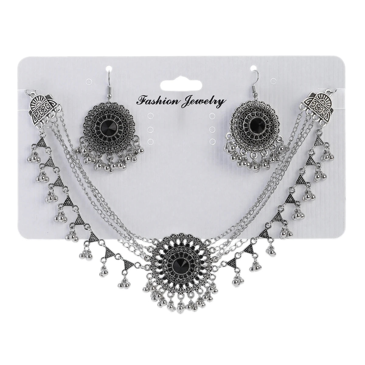 Boho Vintage Blue Beads Turquoise Jewelry Sets for Women, Silver Plated, Géométrique Necklace, Boucles d'oreilles, Cadeaux