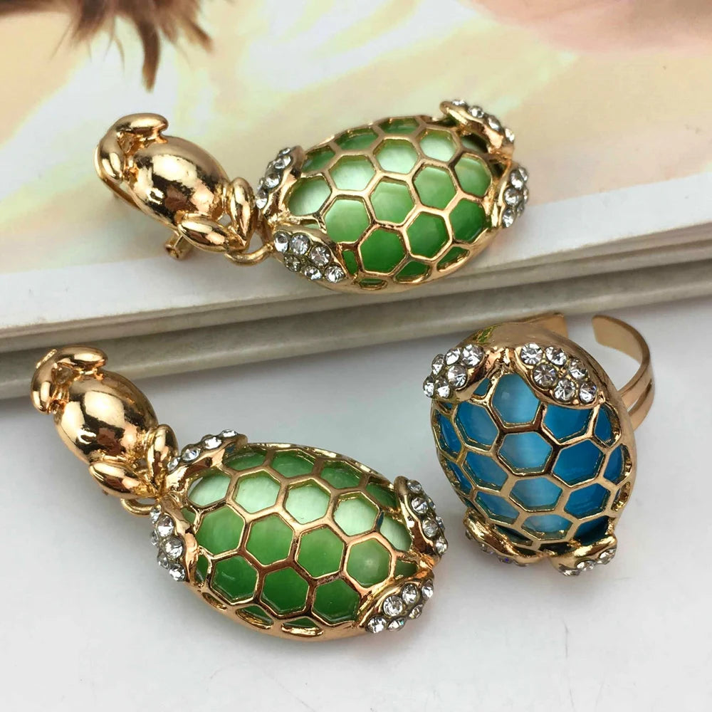 Ensemble de bijoux tendance pour femmes, perles plaquées or, collier, boucles d'oreilles, Bracelet, bagues, cadeaux d'anniversaire pour filles, FHK17030