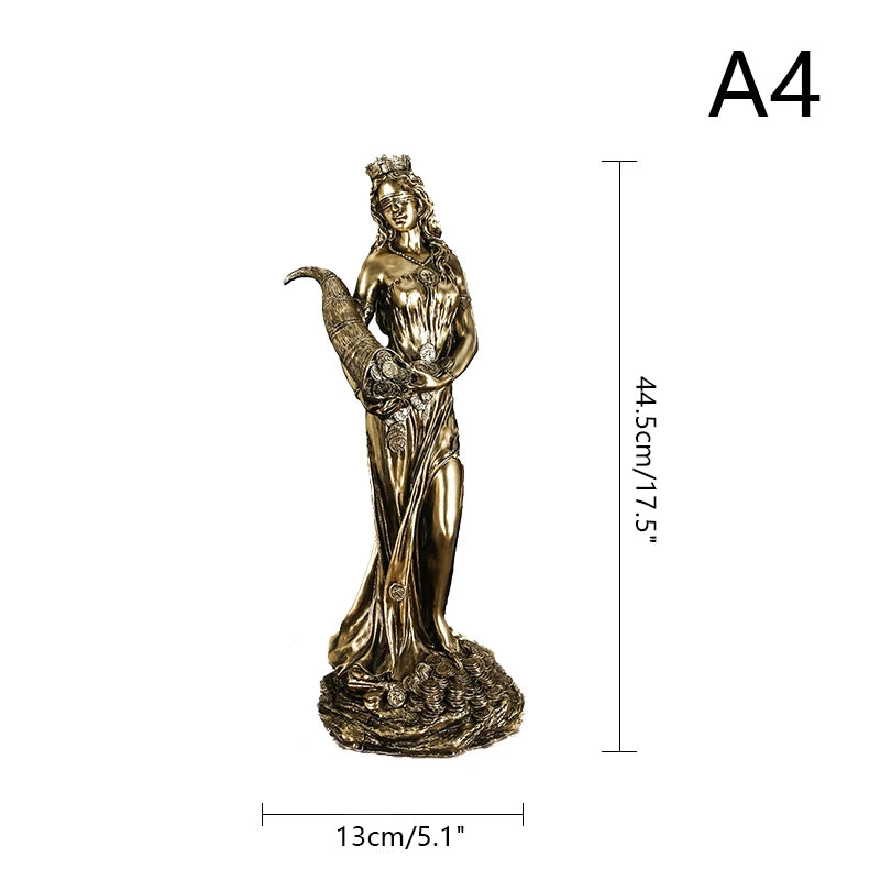 Statue de déesse de la richesse pour décoration maison, bureau, salon et bibliothèque