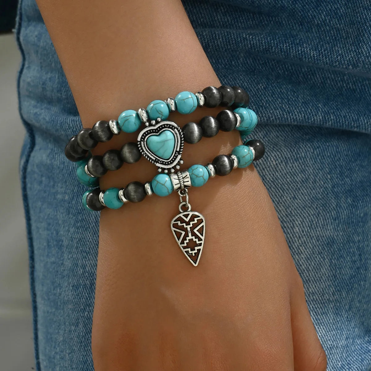 Chapeau de pays occidental tête d'animal feuille plume femmes Bracelets porte-bonheur femmes Bracelets en cuir hommes bracelet en gros bijoux cadeau
