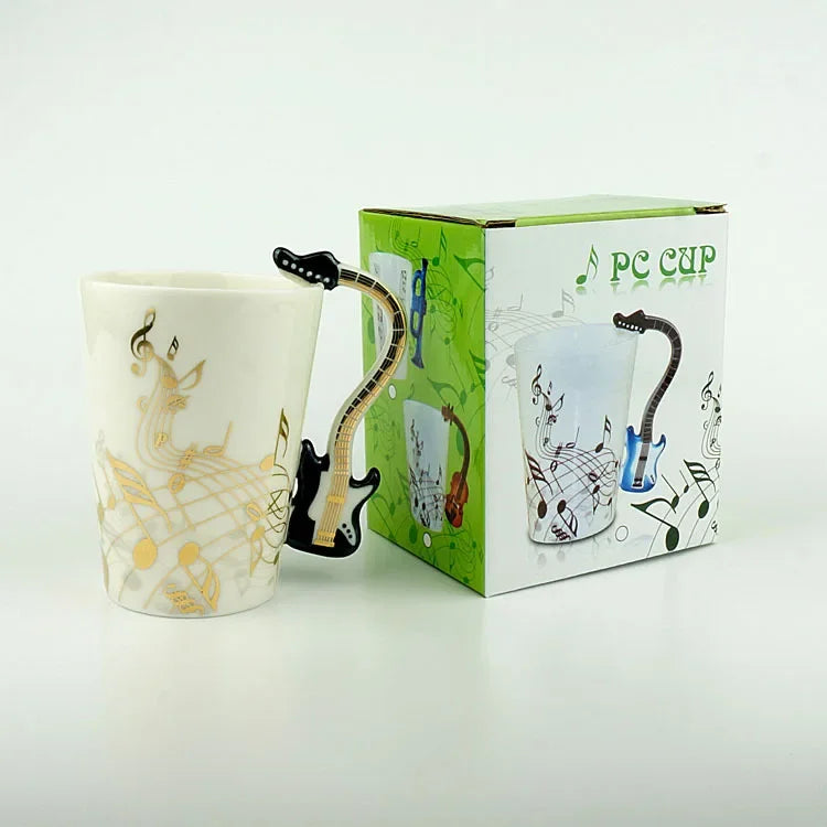 Tasse en céramique créative de style JEViolin, tasses à portée de lait de thé de café, poignée standard, cadeaux de nouveauté, mignon, 240ml