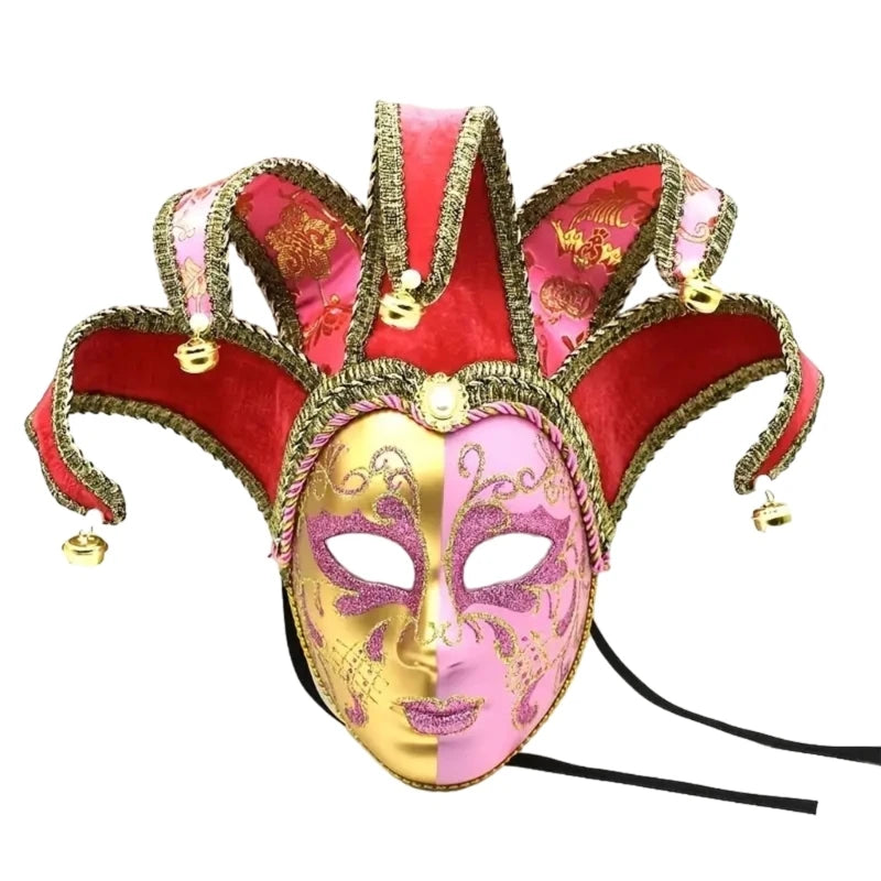 MasTim Ade-Masque de Bouffon, Costume d'Halloween, Vénitien, Mardi Gras, Carnavals, ixd'Halloween