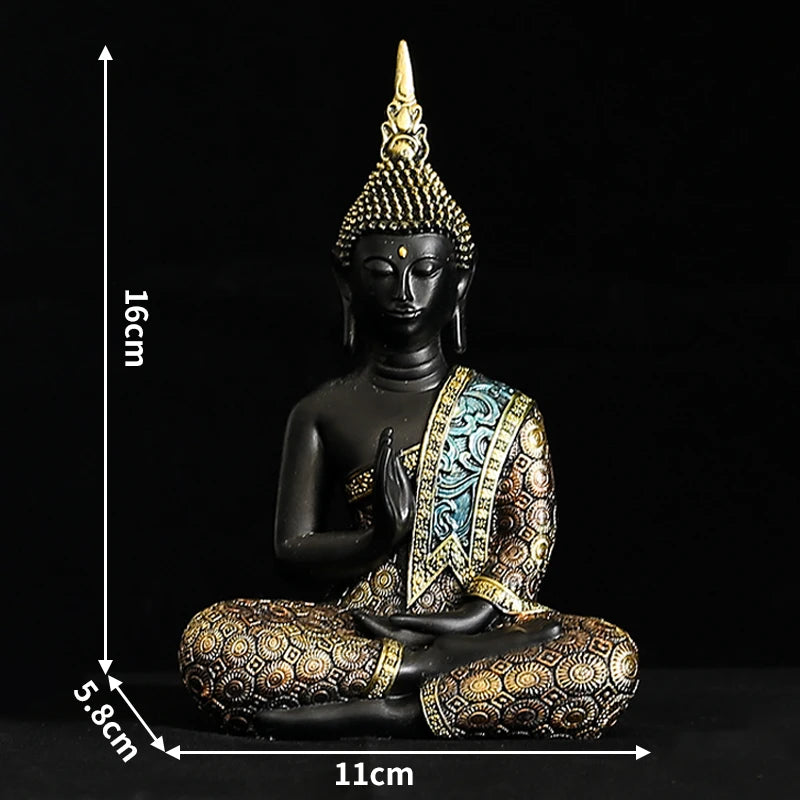 Grande Statue de bouddha thaïlande, Sculpture de bouddha en résine verte faite à la main, bouddhisme hindou Fengshui, Figurine de méditation, décoration de maison
