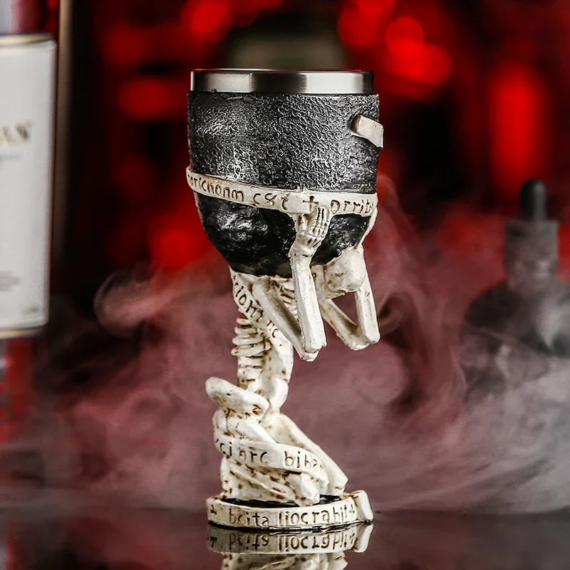 Tasse d'eau gothique 3D en acier inoxydable, gobelet en forme de crâne, Design créatif de squelette de Dragon pour Bar, fête, maison, cadeaux d'halloween