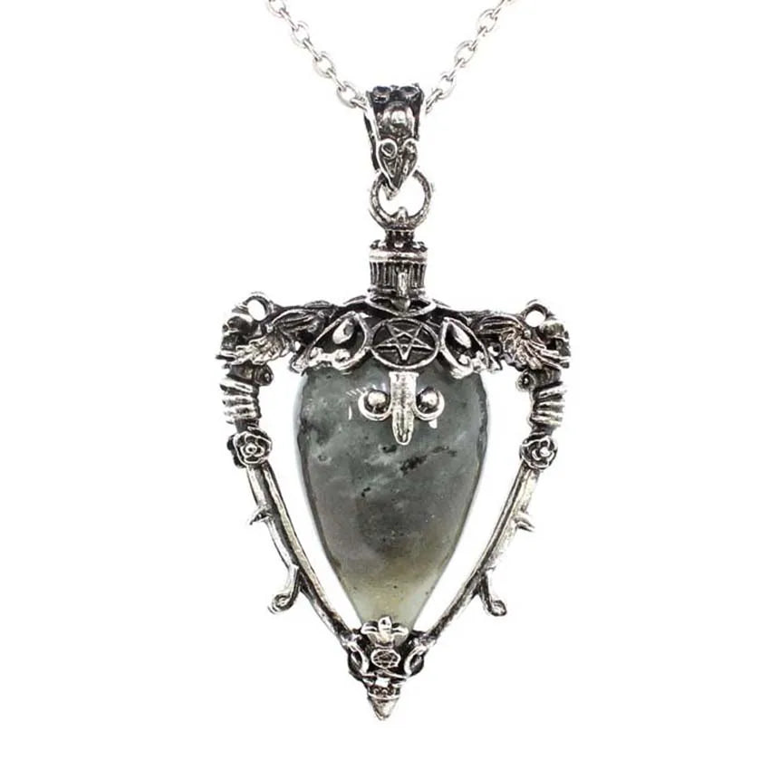 Collier pendentif en cristal goutte d'eau pour hommes et femmes, Quartz rose naturel, Onyx, Lapis Lazuli, Opale, Bijoux en pierre antique, Alanding Yst
