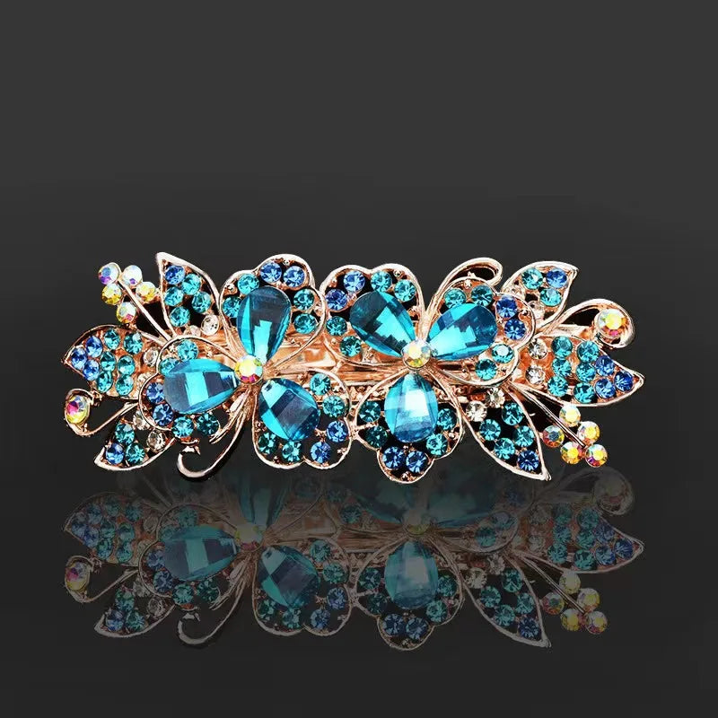 Grande pince à cheveux en cristal, épingle à cheveux, pince à ressort, chignon, accessoire pour cheveux, arrière de la tête, clip horizontal, clip en strass, top cl