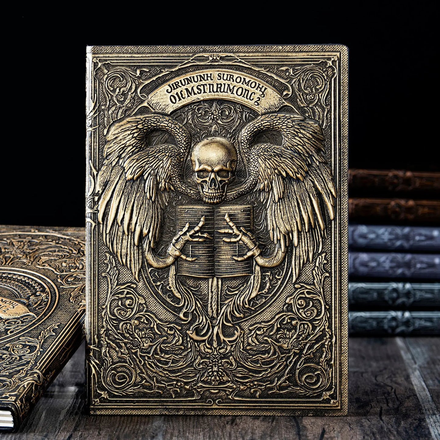 Carnet gothique d'ange de mort, thème sombre, Journal gravé, motif de crâne, cadeau d'écriture pour les fans d'horreur, article de collection pour Halloween