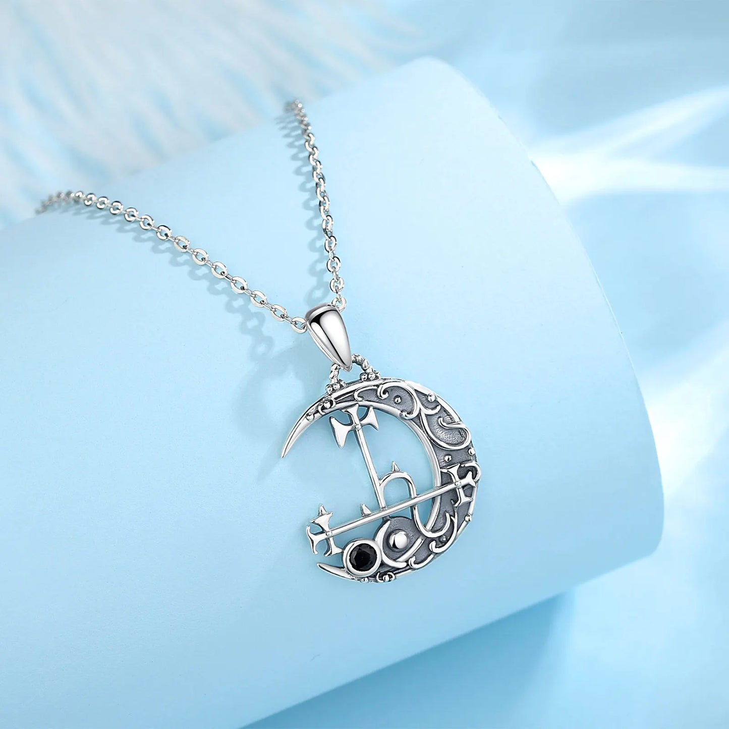Eudora 925 argent Sterling Lilith lune collier pour femmes homme Vintage démon Lilith Sigil pendentif personnalité bijoux cadeau de fête