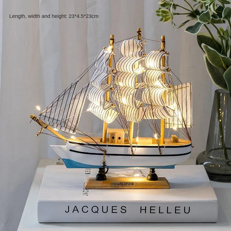 Nouveau modèle de voilier en bois, décoration de bureau, salon, artisanat, décoration nautique, modèle créatif, décoration de maison, cadeau d'anniversaire