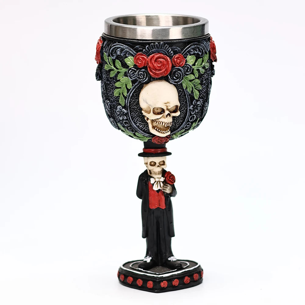 Gobelet gothique Jour des modules de fréquence, Seton Skull, Halloween Bride and Groom, Black Trash, Wine Cup, Friends Gift
