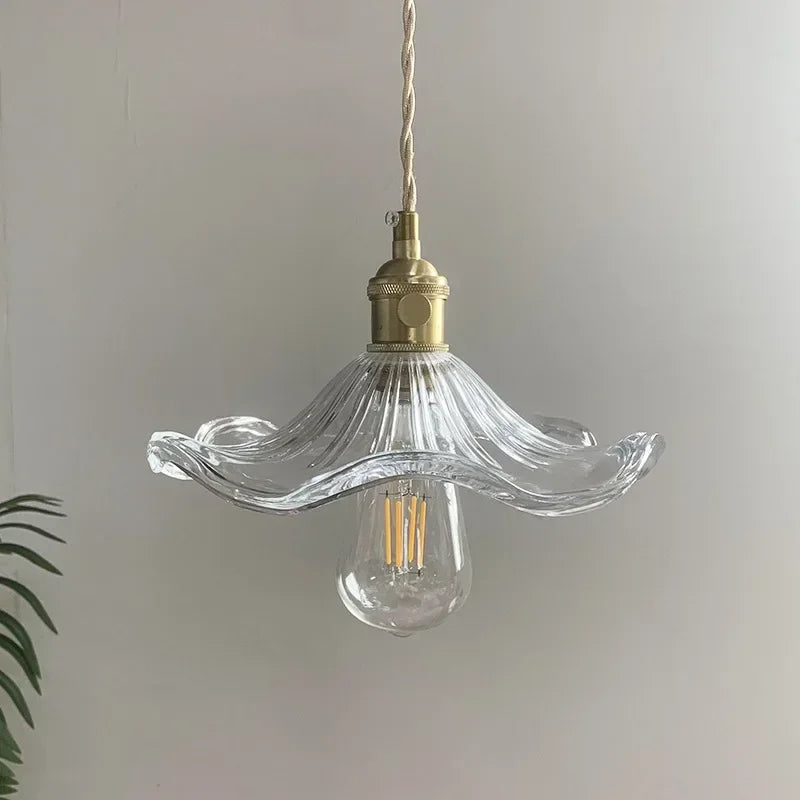 Style nordique Simple pendentif LED luminaires chambre salon barre coloré verre cuivre suspension lampe lumières
