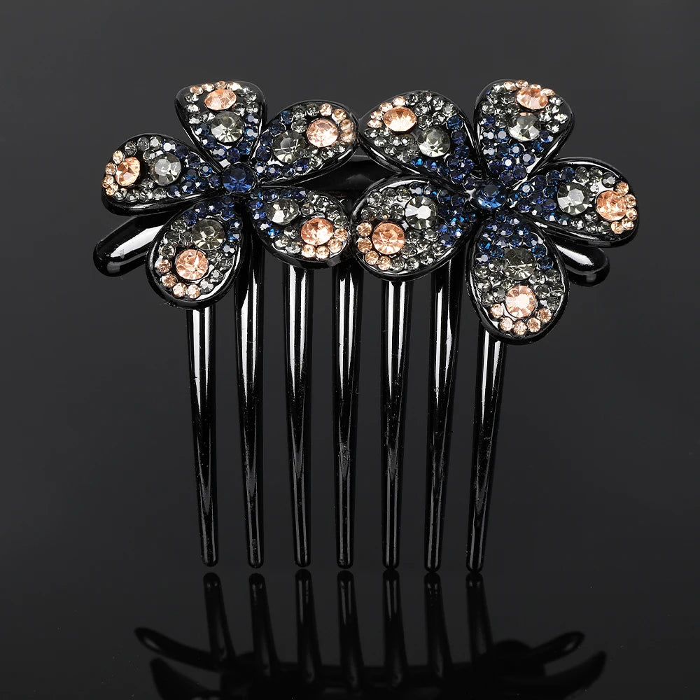 Peigne à cheveux AWAYTR en cristal avec strass – Accessoire professionnel pour chignons, tresses et queues de cheval
