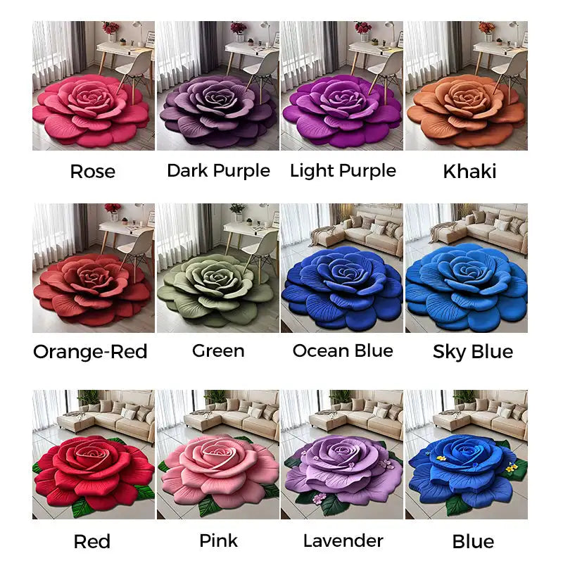 Tapis de sol en peluche florale et terre de diatomées, absorbant, antidérapant, pour salle de bain, motif de fleurs fraîches 3D, résistant à la saleté