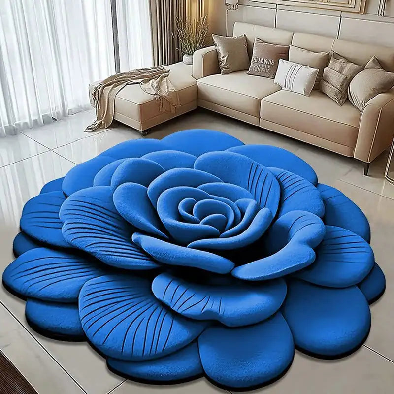 Tapis de sol en peluche florale et terre de diatomées, absorbant, antidérapant, pour salle de bain, motif de fleurs fraîches 3D, résistant à la saleté