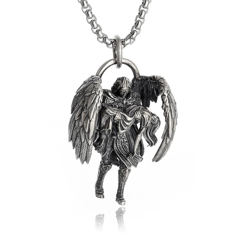 Collier ange gardien couleur or pendentif ailes d'ange Style rétro pendentif bijoux en gros
