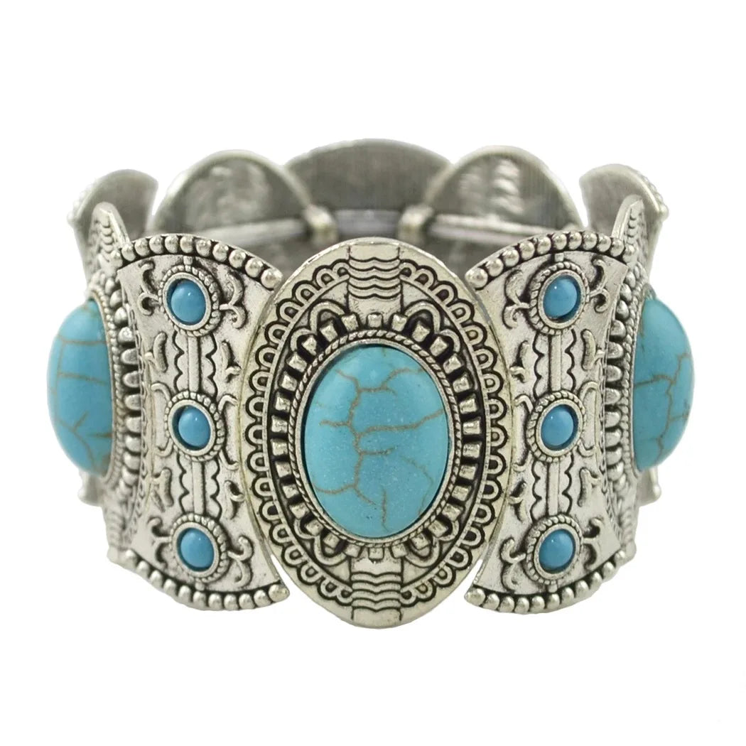 Bracelet ethnique Tribal bohème indien Vintage Turquoise gitane Boho Bracelet Festival voyage femmes hommes bijoux africains turcs