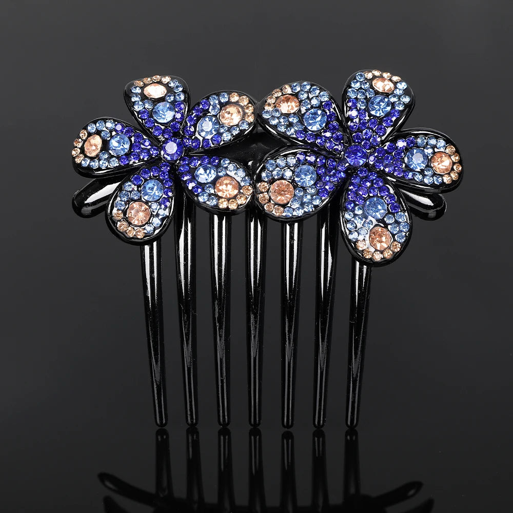 Peigne à cheveux AWAYTR en cristal avec strass – Accessoire professionnel pour chignons, tresses et queues de cheval