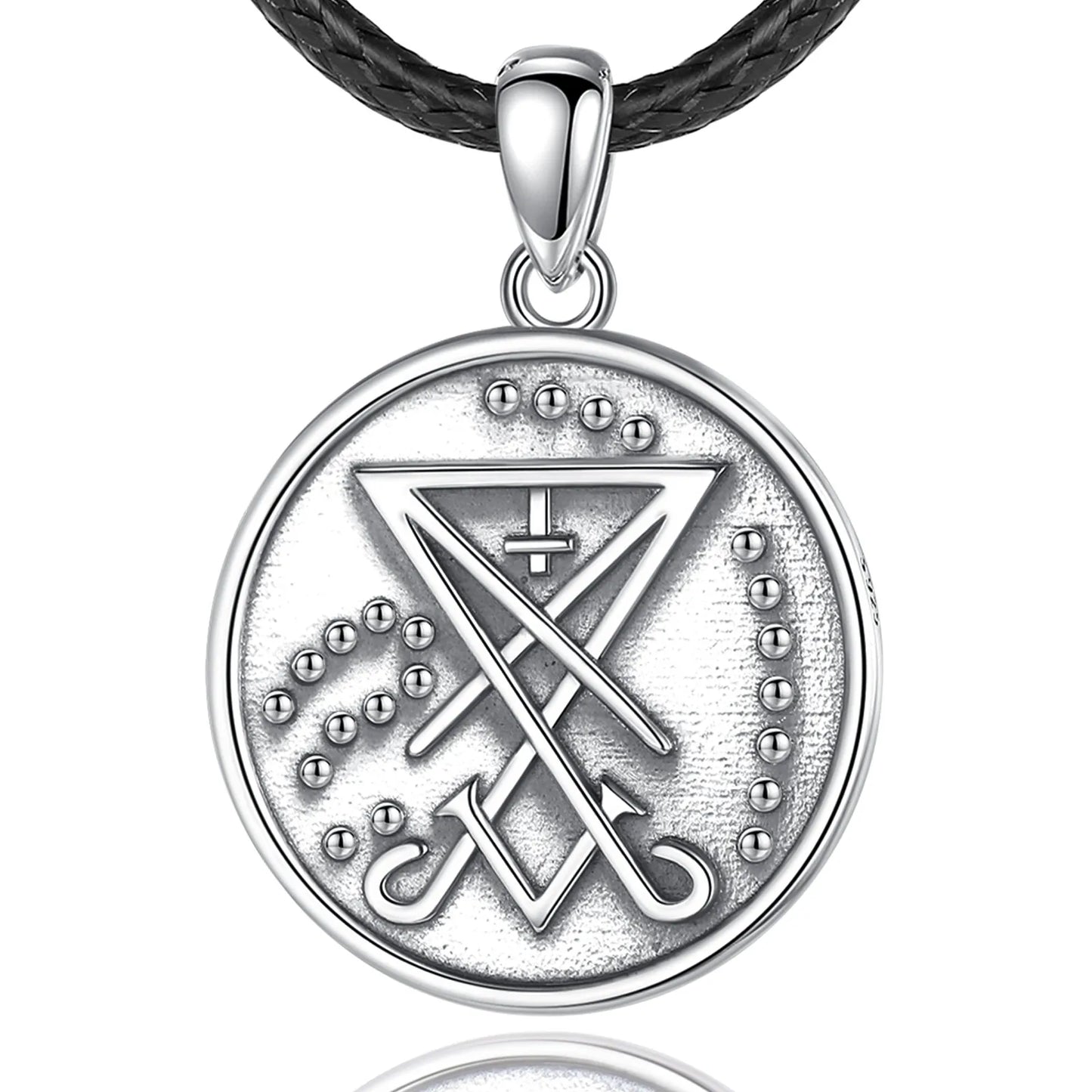 Eudora-Pendentif de l'église de Satan en argent regardé 925, symbole satanique, sceau de Lucifer, Lavey, collier de sécurité GNE, cadeau de bijoux
