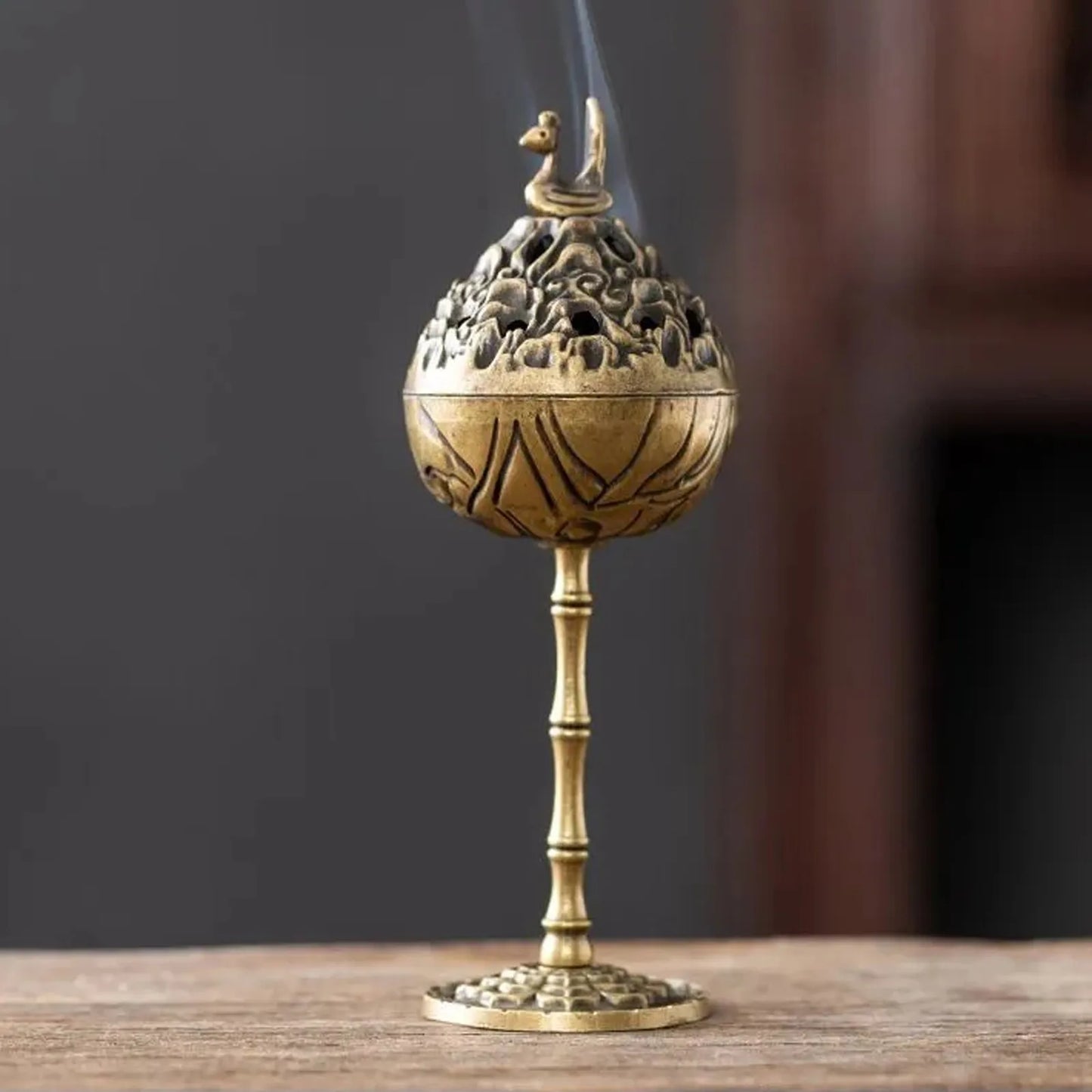 Encensoir Lotus, ustensiles bouddhistes, brûleur d'encens en alliage Durable, meubles de maison en bois de santal, décoration de maison et de bureau, 1 pièce
