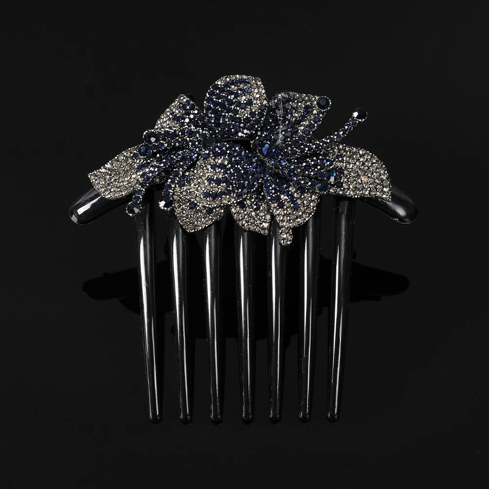 Peigne à cheveux AWAYTR en cristal avec strass – Accessoire professionnel pour chignons, tresses et queues de cheval