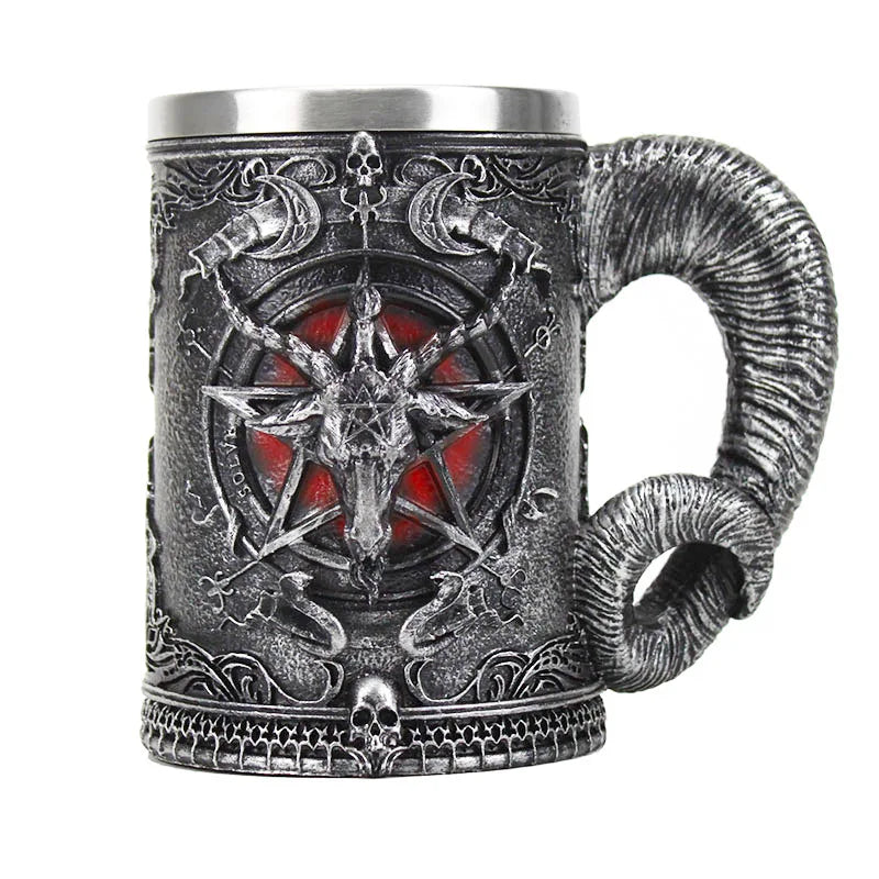 600ML Viking Mug Collection 304 acier inoxydable insérer résine bière Danegeld Tankard café bière tasses tasse Halloween amis cadeau